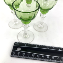 Vtg 2 Tiffin Franciscan Green Bowl Clear Stem Cordial Glasses 3.5&quot; Depression - £19.55 GBP