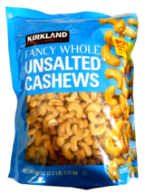 Kirkland Signature Fancy Whole Unsalted Cashews Nuts 40 Oz (2.5 Lb) EXP ... - $24.57