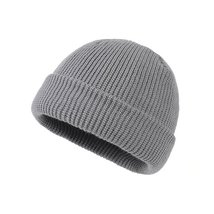 Cuff Beanie Knit Hat Cap Slouchy Skull Ski Men Women Plain Winter Gray Color - £10.39 GBP