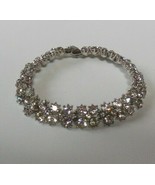 Vintage Signed TRIFARI Clear Rhinestone Tennis Bracelet 7&quot; long - $240.36 CAD