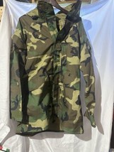 Vtg US Military Gore-Tex Woodland Camo Cold Weather Parka Jacket Large Long - £85.80 GBP