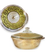 Vintage Fire-King Toledo Green 2qt Casserole Dish w/ Lid Culver Glass Si... - $456.16 MXN