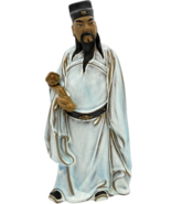VTG Chinese Mudman Holding Ruyi Scepter Glazed Ceramic Shiwan Figurine, ... - $42.80