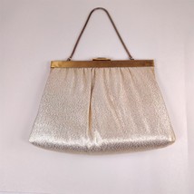 ✅ Vintage Purse Andé Gold Lamé Evening Clutch Bag Handbag Party - £19.77 GBP