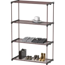 4 Tiers Wire Shelving Freestanding Organizer Storage Rack, Bronze - £65.64 GBP