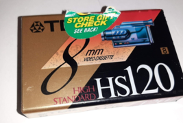 TDK HS 120 8mm Video Cassette Tape Brand NEW Factory Sealed - £4.64 GBP