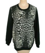 Sweatshirt Top Animal Print Long Sleeve STYESTALKER Women Sz LG - $20.36 CAD