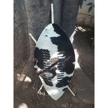 Black And White African Zulu Traditional Cultural Tribal Shield - £124.20 GBP