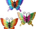 Metal Butterfly Wall Decor 3Pcs 11&quot; Large Outdoor Fence Yard Art Butterf... - $41.78