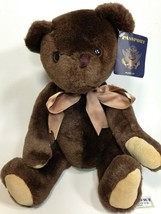 Passport Plush Teddy Bear Chocolate Brown Soft Stuffed Jointed Animal TA... - £23.48 GBP