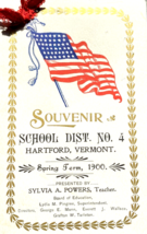 Vermont School Souvenir Program Patriotic American Flag Hartford Antique  - £9.50 GBP