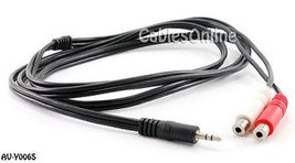 6ft. 3.5mm Male to 2x 3.5mm Female Stereo Splitter Y Audio Cable - AV-Y06S - £12.57 GBP