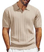 Men&#39;s Full Size Textured Collared Neck Short Sleeve Polo Plus Size - €34,67 EUR