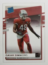2020 Isaiah Simmons Panini Chronicles Donruss Football Card #RR-IS Rated Rookie - £4.69 GBP