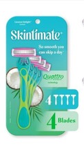 Skintimate COCONUT DELIGHT Quattro Women’s 4 Blade Disposable Razors 4 CT - $12.19