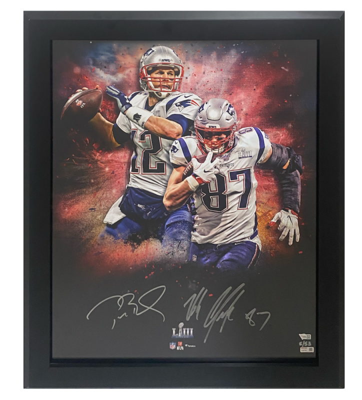 Tom Brady / Rob Gronkowski Autographed SB 53 Framed 20 x 24 Photo Fanatics LE 53 Item image 3