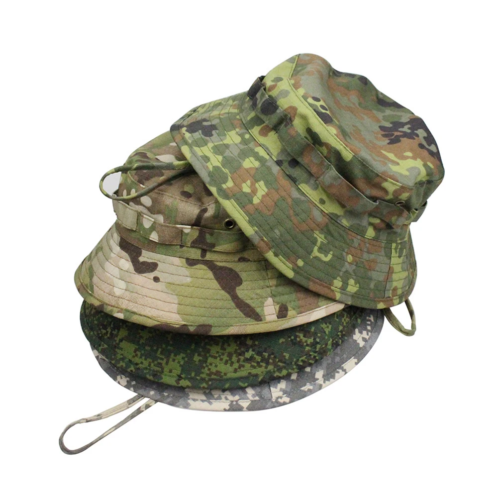 Military Camouflage Boonie Hats Summer Fashion Bucket Hat Men Women Outdoor - £11.50 GBP
