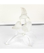 Frosted Glass Hummingbird Branch Flower Figurine - $19.80