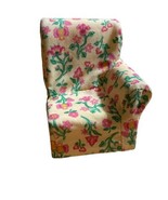 FISHER PRICE Loving Family Dollhouse FABRIC CLOTH SOFA CHAIR Floral Yell... - £5.84 GBP