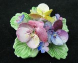 Vintage DENTON Porcelain Flower Brooch 3D Floral Pin Fine Bone China ENG... - $11.83