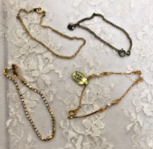 Set of 4 chain bracelets 5.5-7” - One Gold Plated - £26.97 GBP