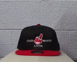 Cleveland Indians Chief Wahoo Lives Flat Bill Snapback Ball Cap Hat New - $26.99