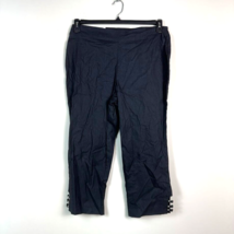 JM Collection Womens L Waverly Denim Cutout Elastic Waist Capri Pants NWT BE77 - £9.63 GBP