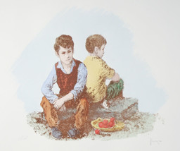&quot;At The Market&quot; by William Weintraub Signed Artist&#39;s Proof AP Hand Colored Litho - £101.49 GBP