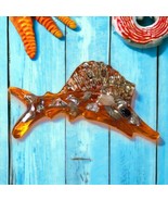 Vtg Orange Lucite Abalone Shell Marlin/Swordfish Mid-Century Modern Wall... - £20.00 GBP