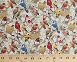 Housing Boom Birds Branches Nests Eggs Leaves Cream Cotton Fabric Print ... - £9.21 GBP