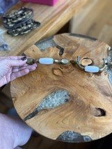 Vintage Decorative Cabinet Pull w/ Ceramic Accent and brass - $4.95