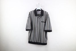 Vintage 90s Streetwear Mens Size XL Faded Striped Collared Pullover Polo Shirt - £31.50 GBP