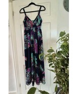 Maxi Size 10 New Look Summer Holiday Navy Dress Sequin Embellished Strappy  - $22.53 CAD