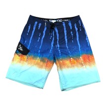 Salt Life 34 Board Shorts SLX-QD Vapo Stretch Blue Orange Yellow Swimmin... - $21.49