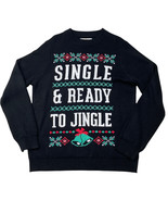 Tipsy Elves Mens Ugly Christmas Sweater Black Single &amp; Ready to Jingle P... - £19.67 GBP