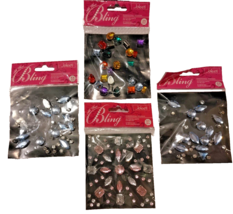 Jolee&#39;s Bling Dimensional Stickers Multi Shape Gems Rhinestones Multicolor 4 Pks - £19.33 GBP