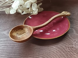 Unique Beech Wood Serving Spoon Ladle with Elegant Curved Handle  - £41.70 GBP