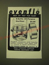 1956 Evenflo Baby Bottle Sterilizer Ad - Evenflo best by test for baby - £14.53 GBP