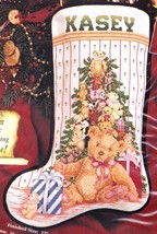 DIY Janlynn Teddy Tree Christmas Bears Counted Cross Stitch Stocking Kit... - $156.95