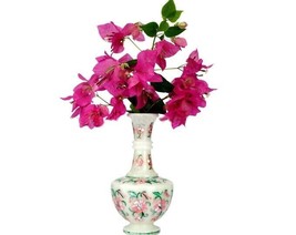 12&quot; Inches Pink Vase / Rose Vase / Bud Vase / Marble Inlay Flower Vase - £1,600.73 GBP