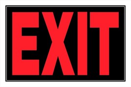 EXIT Sign 8&quot; x 12&quot; Fluorescent Red Indoor Outdoor Door Plastic Hillman 8... - $22.11