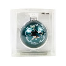 SAN JOSE SHARKS Blown Glass Ornament The Candy Cane Ball New NHL 2.5/8&quot; NIP - £8.64 GBP