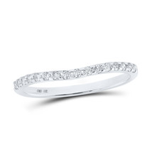 10K WHITE GOLD ROUND DIAMOND CURVED BAND RING 1/6 CTTW - $338.30