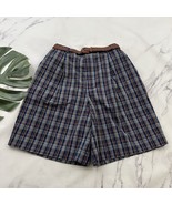 Alfred Dunner Womens Vintage 90s High Waist Shorts Size 8 New Blue Plaid... - $33.83 CAD
