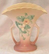 Hull Art Pottery Fan Vase Art Deco Wild Flowers Double Handle W-15 Vintage 1940s - £98.08 GBP