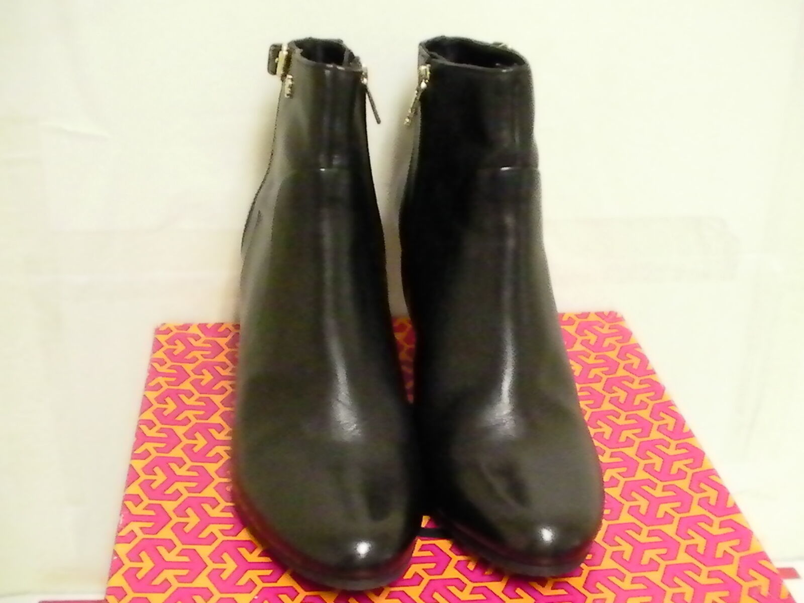 Tory burch women boots black milan 85mm bootie eauestrian size 10 us - $237.54