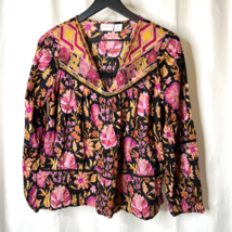 Rachel Zoe Womens Floral Stitch Fix Cute Embroidered Shirt Top Blouse Sz S Small - £12.57 GBP