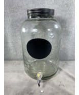 Beverage Drink Dispenser 2.25 Gallon Glass Jar Chalkboard &amp; Honeycomb De... - $31.98