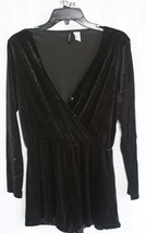 Divided Black 100% Cotton Long Sleeve V Neck Short Jumper Sz 10 #8745 - £8.09 GBP
