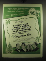 1947 Christmas Eve Movie Ad - George Raft, George Brent, Randolph Scott - £14.55 GBP